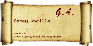Gerey Ancilla névjegykártya